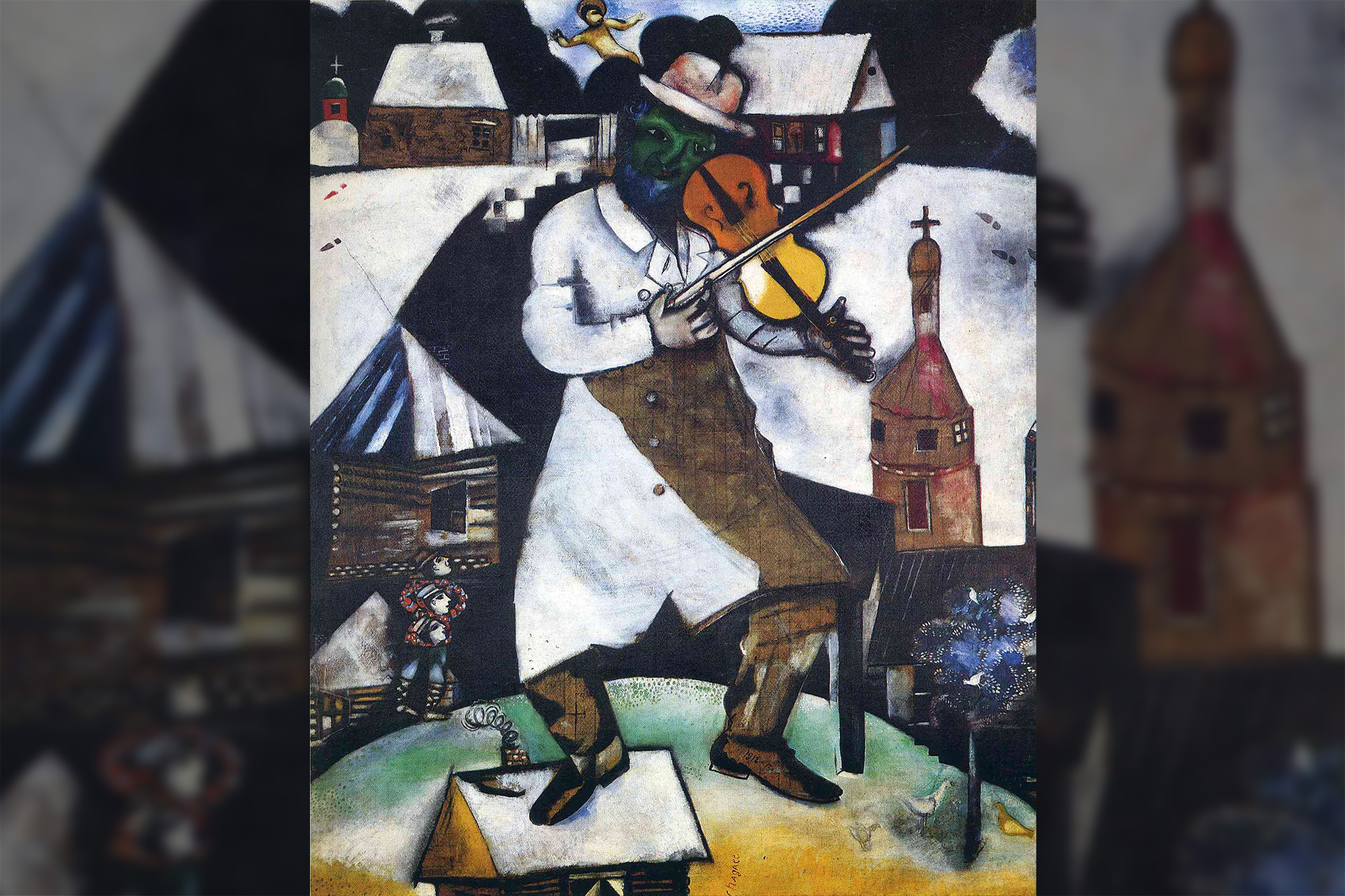 Marc Chagall's 1913 painting "The Fiddler" 